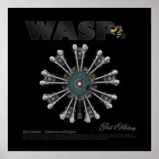 Der "Wasp Jr." Radial Motor Art Poster
