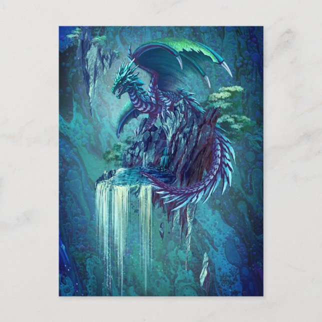 Der Wasserfall des Drachen Postkarte (Vorderseite)