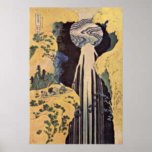 Der Wasserfall von Amida durch Katsushika Hokusai Poster