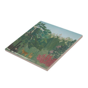 Der Wasserfall von Henri Rousseau, Vintage Fine Ar Fliese