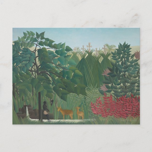 Der Wasserfall von Henri Rousseau, Vintage Kunst Postkarte (Vorderseite)