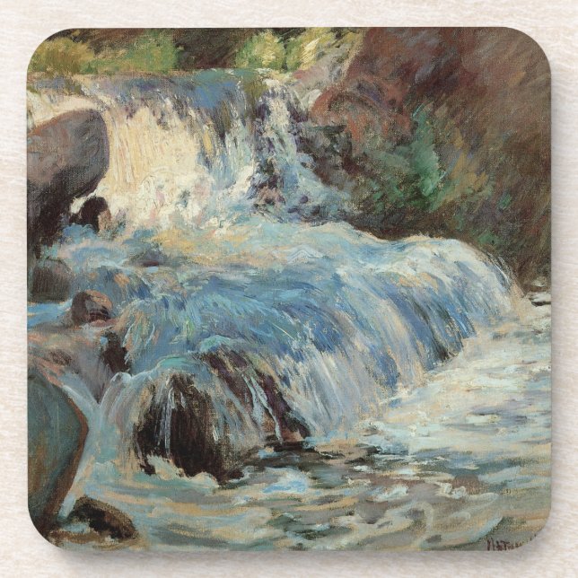 Der Wasserfall von Twachtman, Vintager Impressioni Getränkeuntersetzer (Vorderseite)