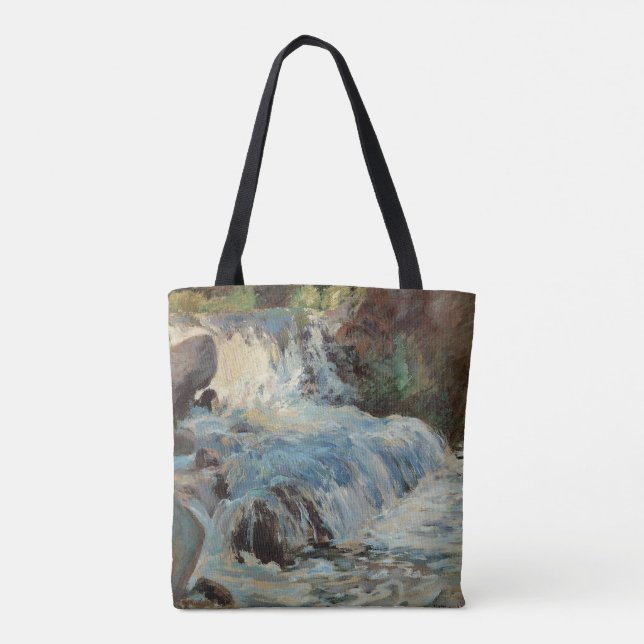 Der Wasserfall von Twachtman, Vintager Impressioni Tasche (Rückseite)