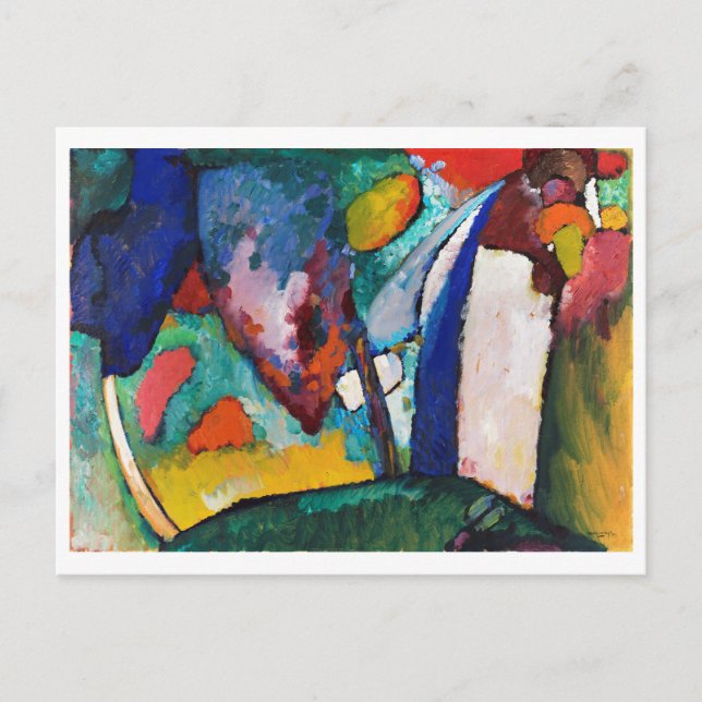 Der Wasserfall, Wassily Kandinsky Postkarte (Vorderseite)