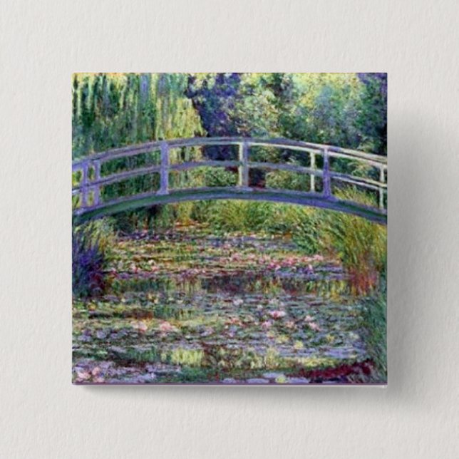 Der Wasserlily-Teich von Claude Monet Button (Vorderseite)