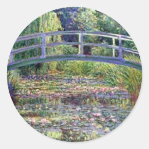 Der Wasserlily-Teich von Claude Monet Runder Aufkleber