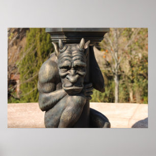 der Wasserspeierlampenposten vor dem Tier casle Poster
