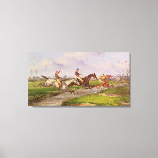 Der Wasserspringer: Die Herbststeeplechase in Ball Leinwanddruck (Vorderseite)