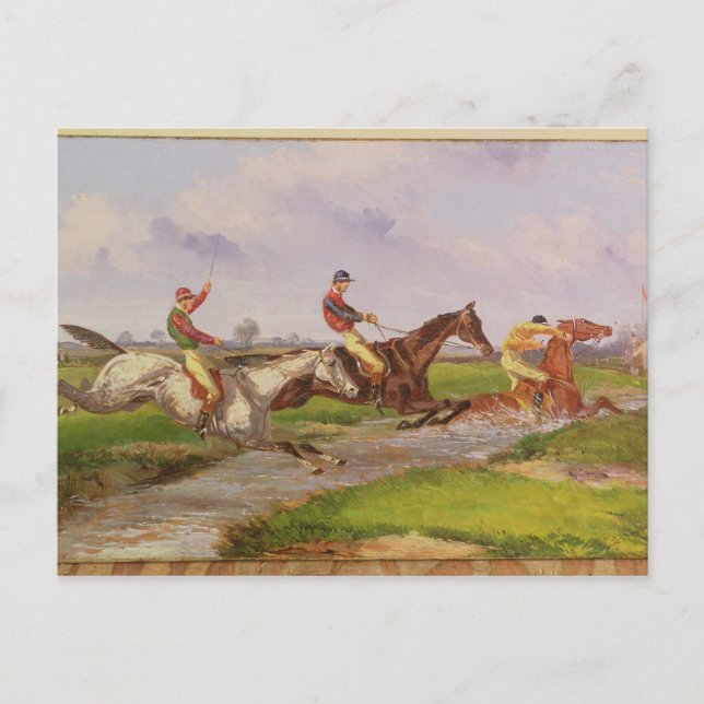 Der Wasserspringer: Die Herbststeeplechase in Ball Postkarte (Vorderseite)
