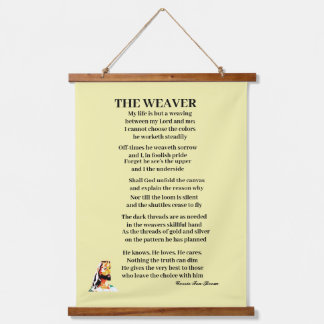 DER WEAVER POEM WANDTEPPICH MIT HOLZRAHMEN