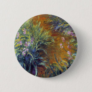 Der Weg durch die Schwertlilien von Claude Monet Button