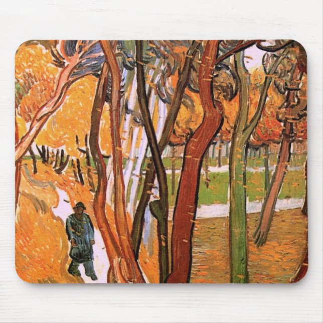 Der Weg: Fallende Blätter von Vincent van Gogh Mousepad (Vorne)