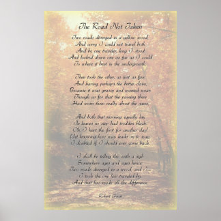 Der Weg ist nicht eingeschlagen - Robert Frost Poster
