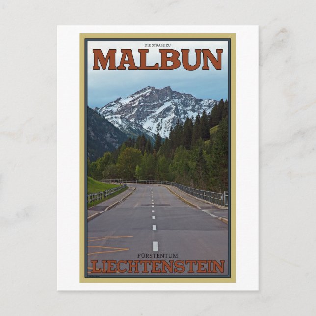 Der Weg nach Malbun Postkarte (Vorderseite)