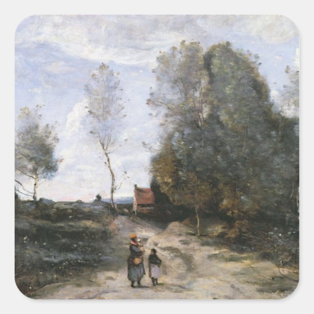 Der Weg Quadratischer Aufkleber (Vorderseite)