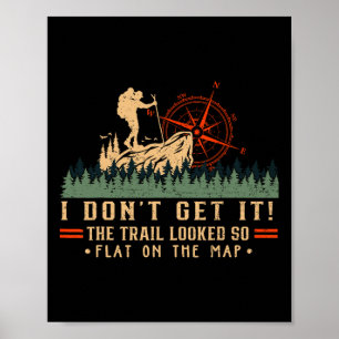 Der Weg sah auf der Karte so flach aus Lustiges Wa Poster