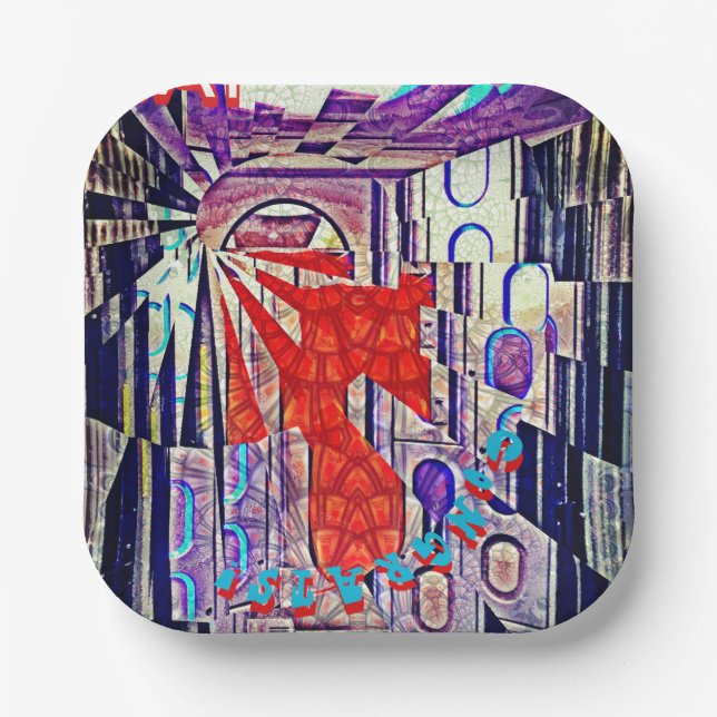 Der Weg von morgen heute: Kunst der Zukunft Pappteller (Vorderseite)