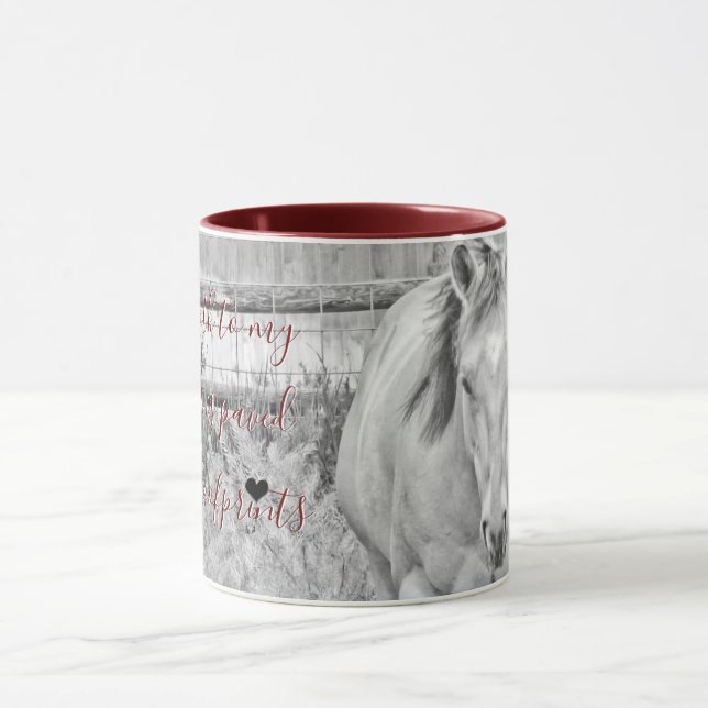 Der Weg zu meinem Herzen (schwarz-weiß) Tasse (Zentrum)