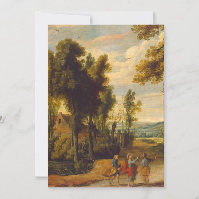 Der Weg zum Emmaus mit Christus Einladung (Vorderseite)