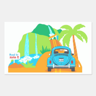 Der Weg zum hawaiianischen Urlaub in Hana Rechteckiger Aufkleber