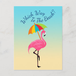 Der Weg zum Strand-rosa Flamingo Postkarte