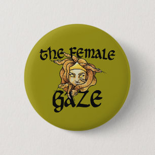 Der weibliche Blick Medusa Schlangen Feministische Button