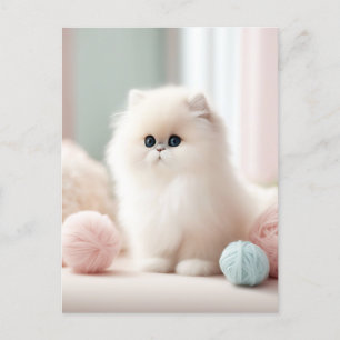 Der weiche pastellfarbene Traum der persischen Kat Postkarte