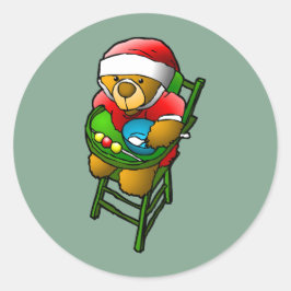 Der Weihnachtsbär Runder Aufkleber