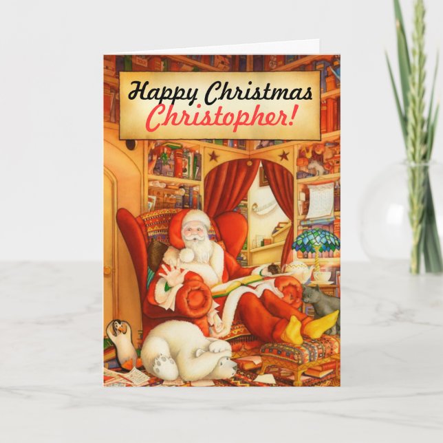 Der Weihnachtsbär und das Feiertagskarte (Vorderseite)