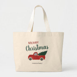 Der Weihnachtsbaum des Roten Trucks personalisiert Jumbo Stoffbeutel
