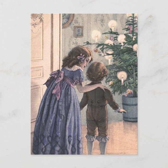 "Der Weihnachtsbaum " Feiertagspostkarte (Vorderseite)