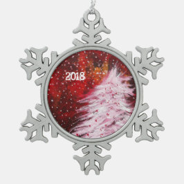 Der Weihnachtsbaum Schneeflocken Zinn-Ornament