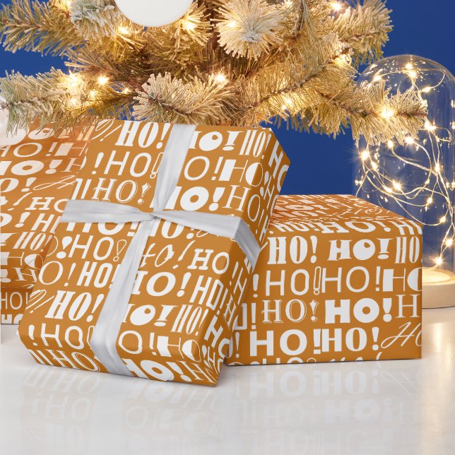 Der Weihnachtsfest! HO! HO! Begrüßung, Orange Geschenkpapier (Feiertage)