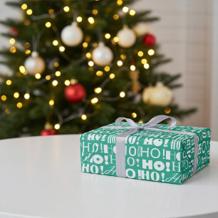 Der Weihnachtsfest! HO! HO! Gruß in Jade Green Geschenkpapier