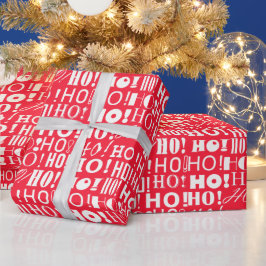 Der Weihnachtsfest! HO! HO! Gruß, rosa Geschenkpapier