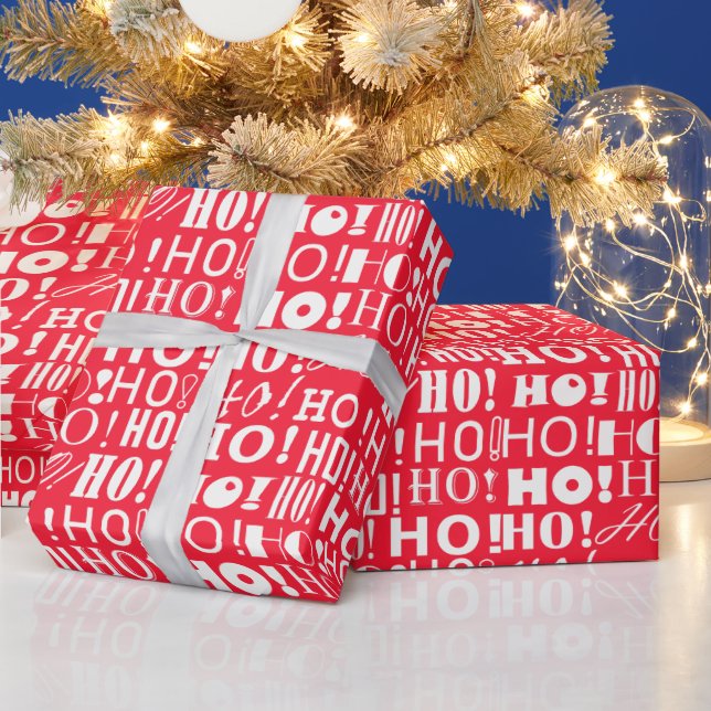 Der Weihnachtsfest! HO! HO! Gruß, rosa Geschenkpapier (Feiertage)
