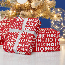 Der Weihnachtsfest! HO! HO! Gruß, Venezianisch Rot Geschenkpapier