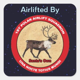 Der Weihnachtsmann - 1. Polar Airlift-Squadron Quadratischer Aufkleber