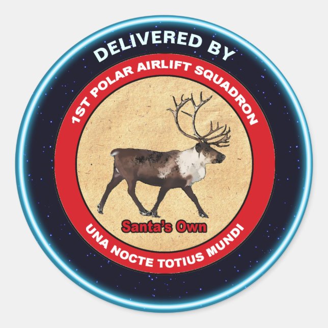 Der Weihnachtsmann - 1. Polar Airlift-Squadron Runder Aufkleber (Vorderseite)