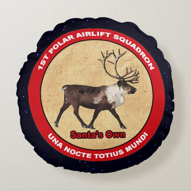 Der Weihnachtsmann - 1. Polar Airlift-Squadron Rundes Kissen (Vorderseite)