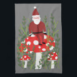 Der Weihnachtsmann auf dem Magischen Pilz Geschirrtuch<br><div class="desc">Geben Sie das Geschenk dieses niedlichen Küchentüchers. Passen Sie es mit Ihrem eigenen Text an, wenn Sie möchten. Karo in meinem Shop für viel mehr Farben und Muster!</div>