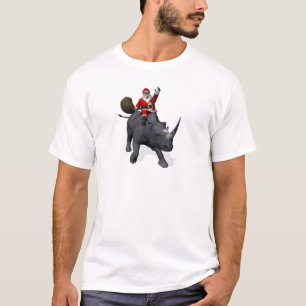Der Weihnachtsmann auf dem Rhinoceros T-Shirt