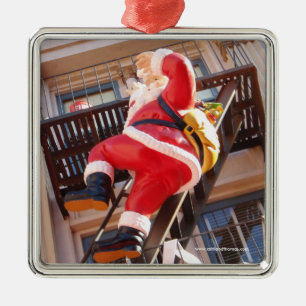 Der Weihnachtsmann auf der Flucht Ornament Aus Metall