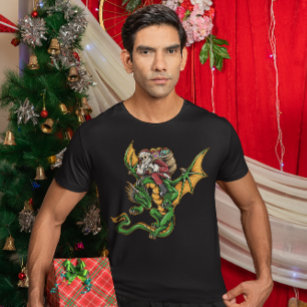 Der Weihnachtsmann auf einem fliegenden Drachen, d T-Shirt
