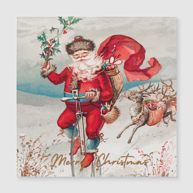 Der Weihnachtsmann auf einem Pfennig, der mit Rent Magnetkarte (Vorderseite)