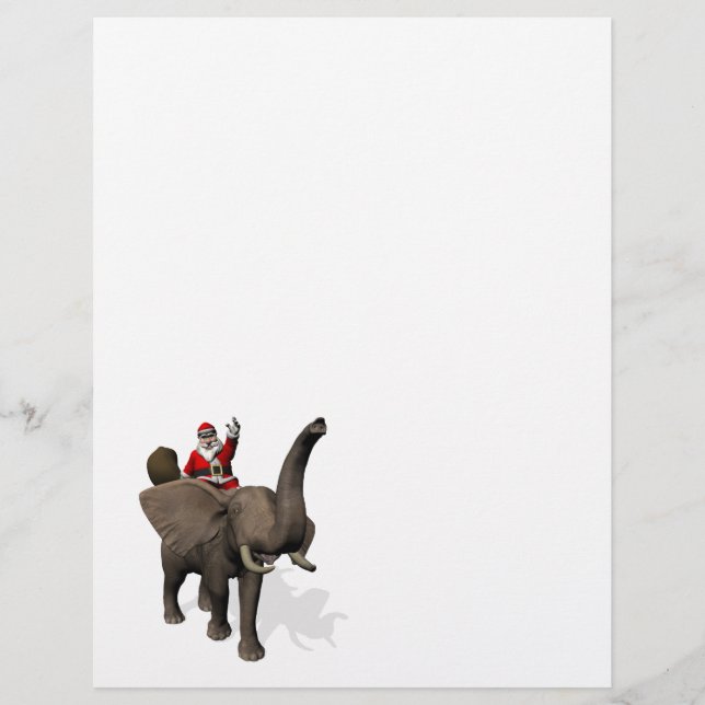 Der Weihnachtsmann auf Elefant reiten (Vorderseite)