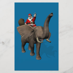 Der Weihnachtsmann auf Elefant reiten Briefpapier