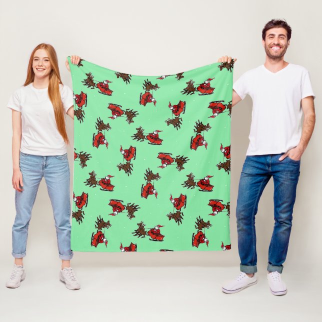 Der Weihnachtsmann auf Grün Fleecedecke (Beispiel)