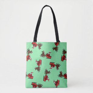 Der Weihnachtsmann auf Grün Tasche