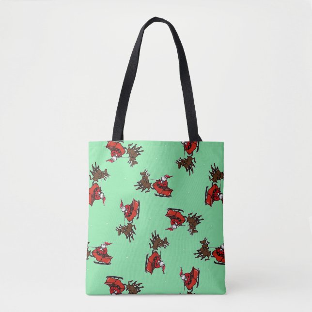 Der Weihnachtsmann auf Grün Tasche (Vorderseite)